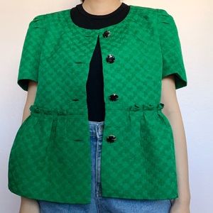 Vintage Green Short Sleeved Blazer